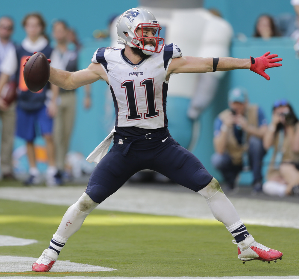 Julian Edelman, who had a career-high 1,106 receiving yards this season, heads a deep receiving corps for the Patriots that should be bolstered by the expected return of Danny Amendola.