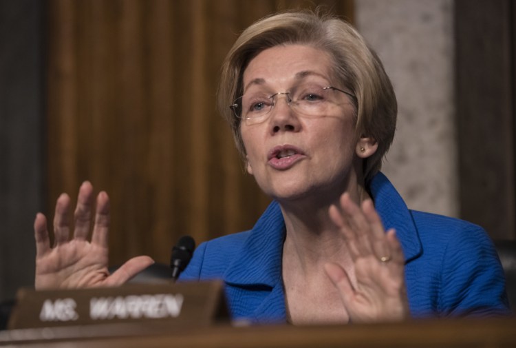 Senate Armed Services Committee member Sen. Elizabeth Warren, D-Mass., questions Defense Secretary-designate James Mattis on Capitol Hill in Washington last Thursday.
