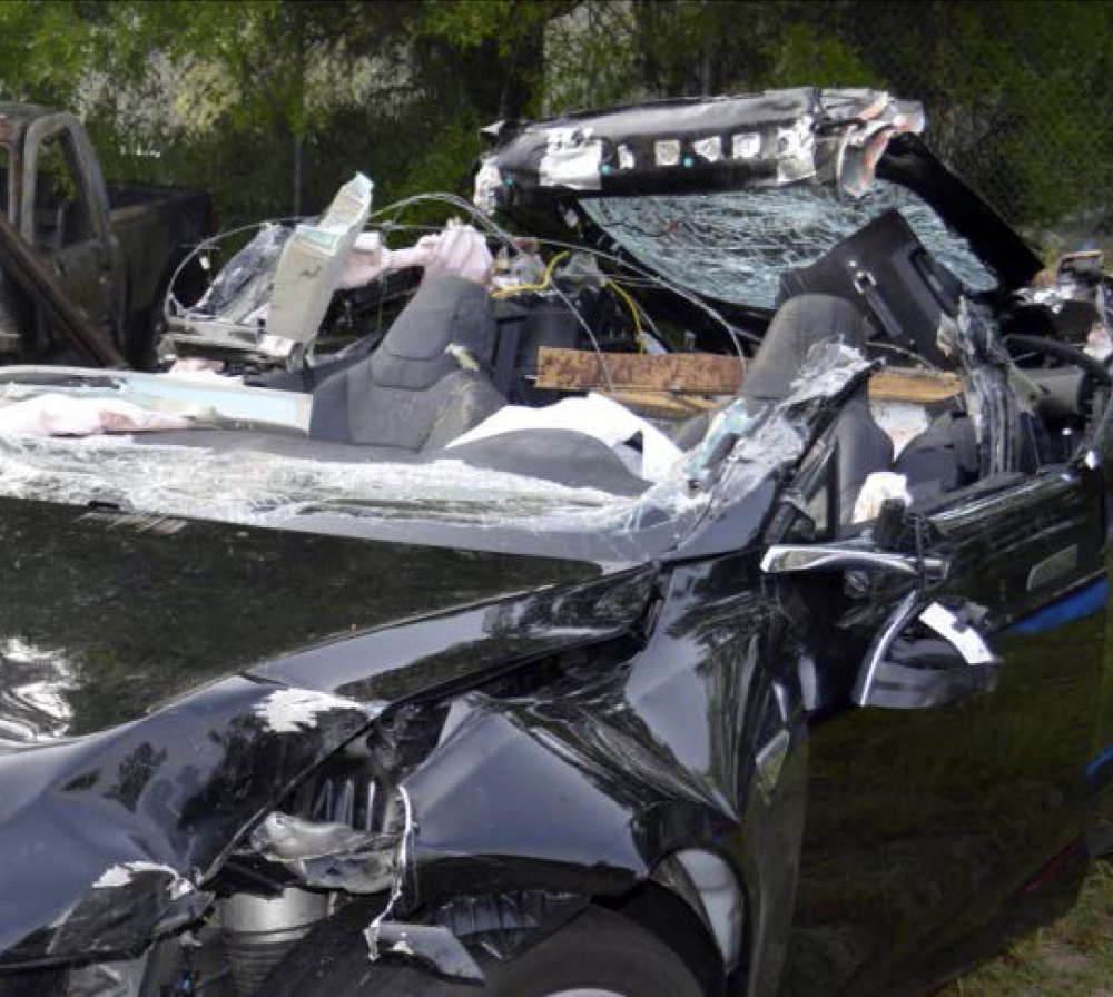 Former Navy Seal Joshua Brown, 40, of Canton, Ohio, was killed last May in Florida when this Tesla Model S crashed into a turning tractor-trailer while in self-driving mode.
