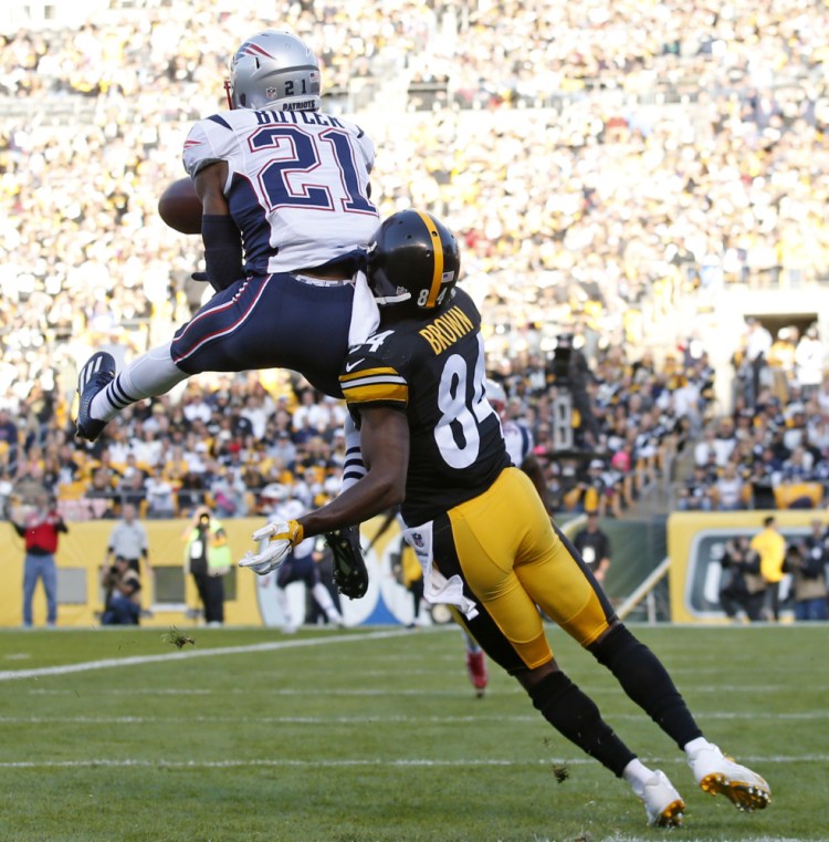 Malcolm Butler got the jump on Antonio Brown when the Patriots played in Pittsburgh on Oct. 23. New England's defensive backs will be key against the Steelers on Sunday.
Associated Press/Jared Wickerham