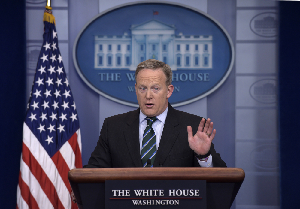 White House press secretary Sean Spicer said of the draft order on reviewing the U.S. war on terror: "It is not a White House document. I have no idea where it came from."