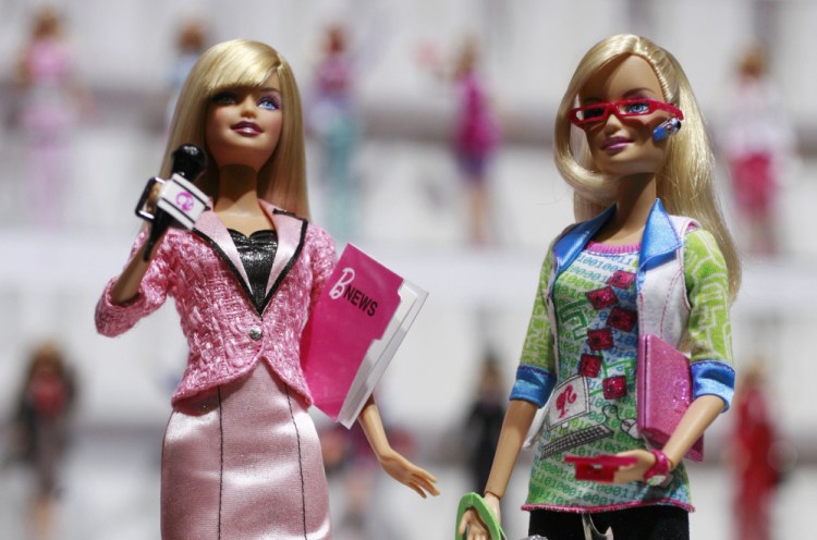News anchor Barbie and computer engineer Barbie. A study published Thursday suggests that girls as young as 6 can be led to believe that men are inherently smarter.