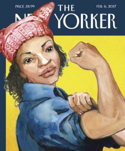 A New Yorker editor said Abigail Gray Swartz's artwork stood out from the many images she received about the women's march because of its depiction of Rosie the Riveter as a black woman.