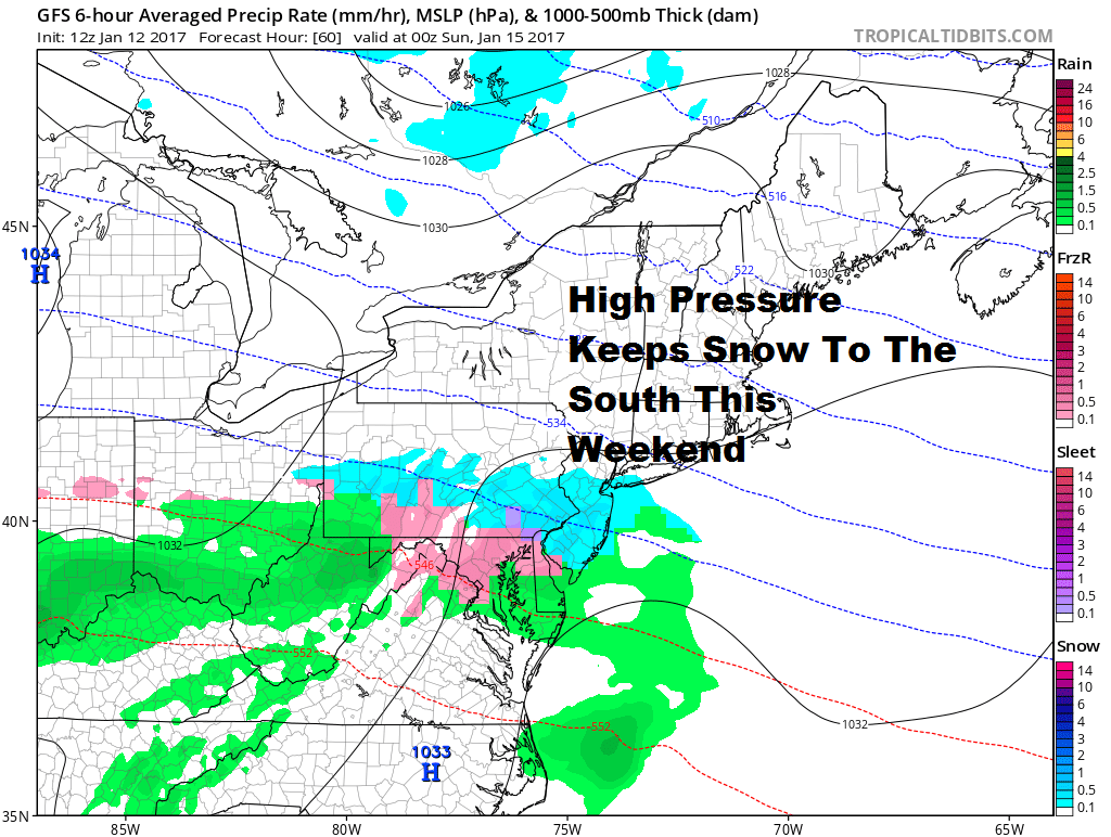No Snow in Maine this weekend or southern New England.