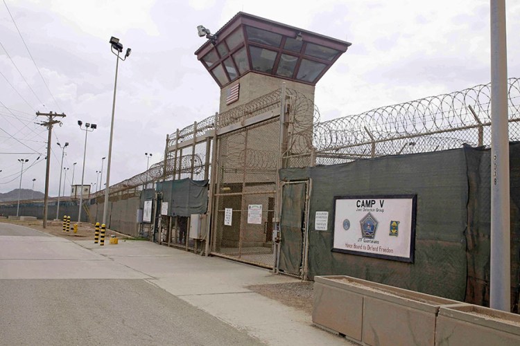 The entrance to Camp 5 and Camp 6 at the U.S. military's Guantanamo Bay detention center, at Guantanamo Bay Naval Base, Cuba. Obama has been unable to fulfill promises to close the facility in part because of congressional opposition to transferring any of the detainees to U.S. prisons. Congress ultimately banned the transfer of prisoners to U.S. soil for any reason.