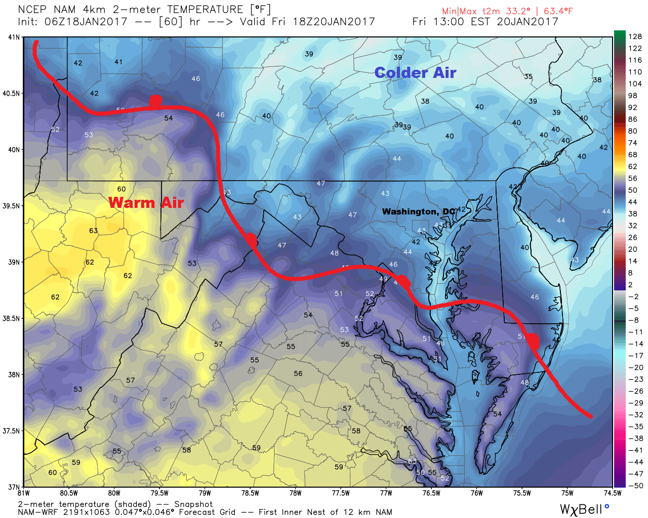 Temperatures will be cool with rain Friday morning in Washington, DC