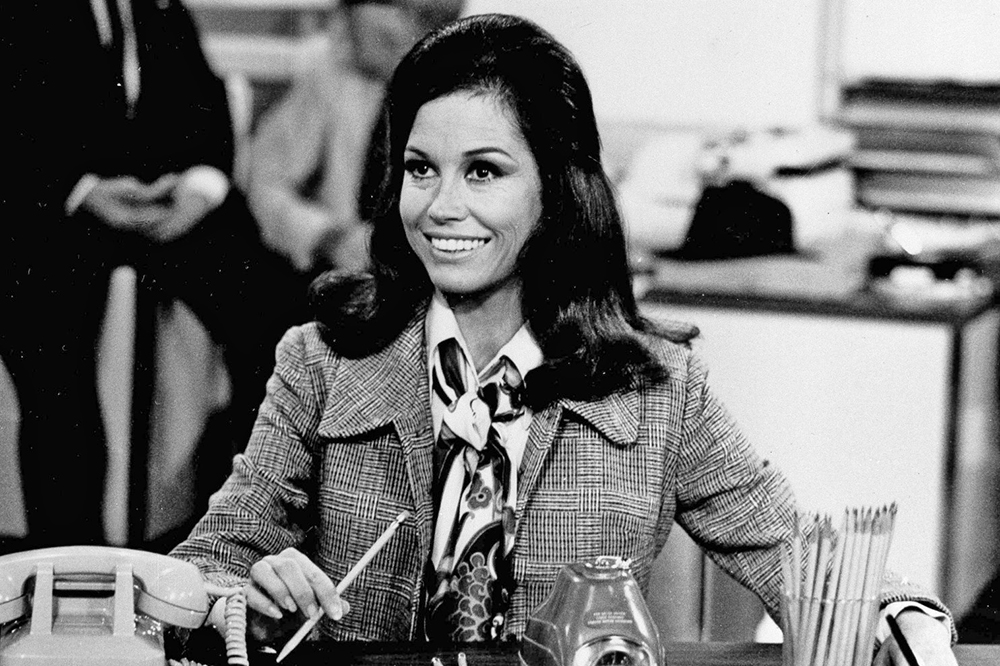 Actress Mary Tyler Moore is shown as TV news producer Mary Richards in a scene from the "The Mary Tyler Moore Show" in August 1970.