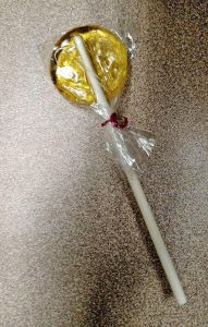 Portsmouth, New Hampshire, police released this photo of a pot-laced lollipop confiscated from a high school student.
