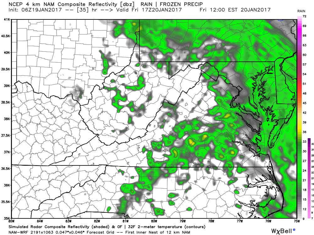  Showers will occur Friday morning in the DC area. 