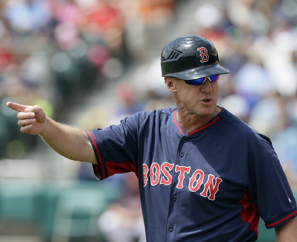 Red Sox third-base coach Brian Butterfield has gotten to know members of the Patriots' coaching staff by attending games and practices, and says he's learned a lot from their detail-oriented approach.
