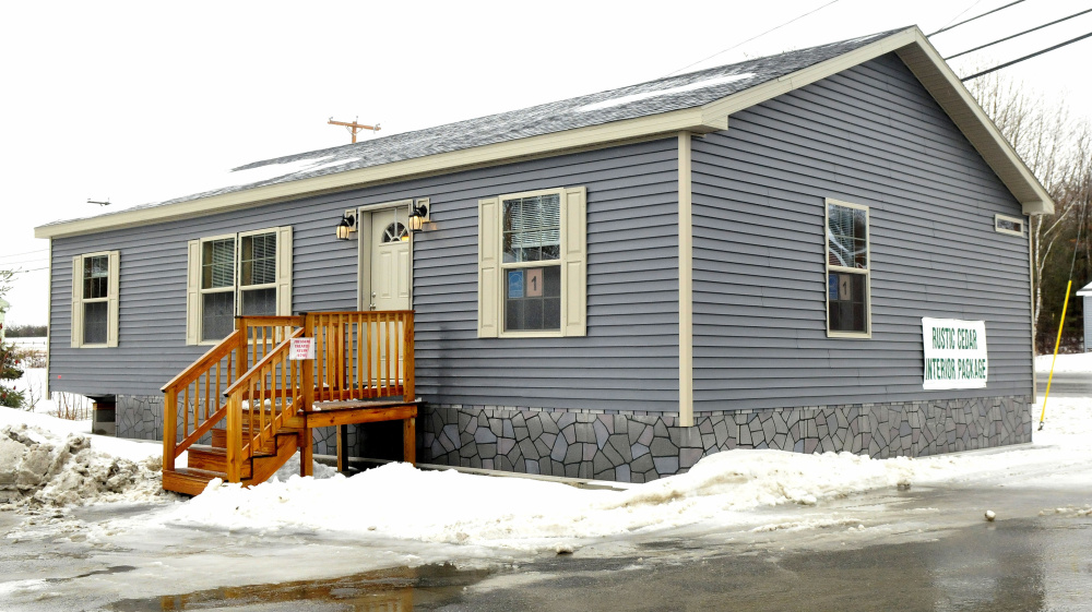 A manufactured home at Pine Tree Homes Inc. in Winslow is seen on Wednesday. The Winslow Town Council has voted to allow mobile homes in more zones to address a housing shortage.
