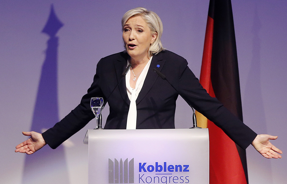 French presidential candidate Marine Le Pen hopes the Brexit decision and the election of President Trump will provide a morale boost for right-wing, populist voters.