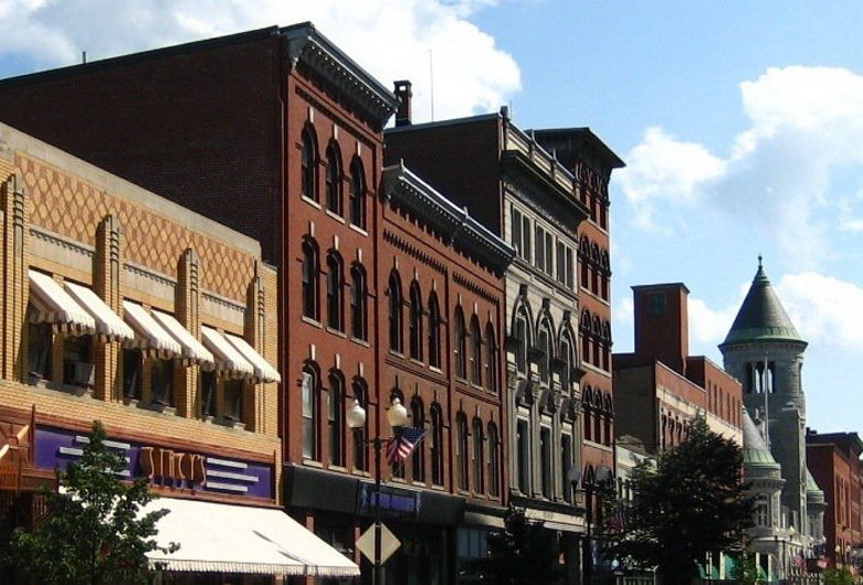 A large number of buildings in downtown Augusta are now listed on the National Register of Historic Places.