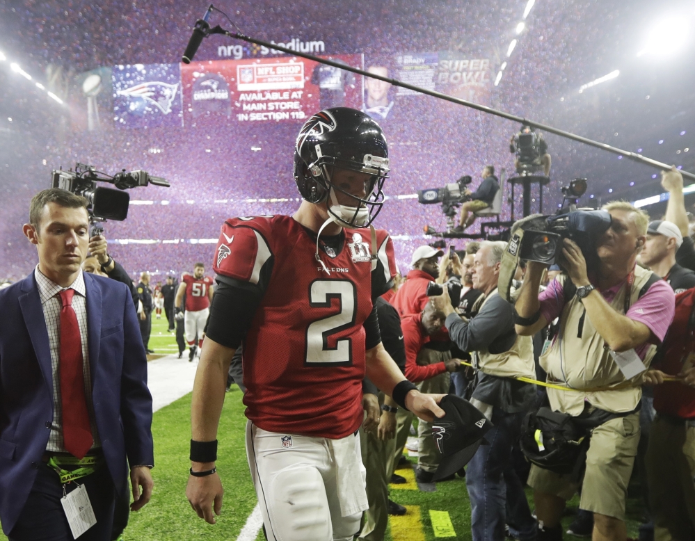 NFL MVP Matt Ryan led the Falcons to a 28-3 third quarter lead over the Patriots in Super Bowl LI before an epic collapse cost them the championship.