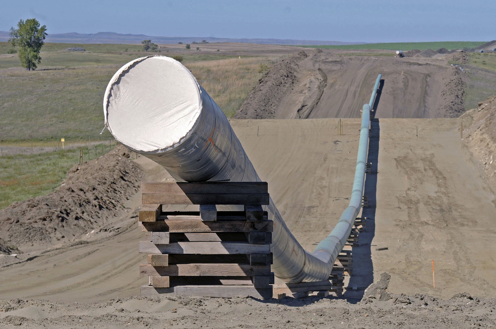 A section of the Dakota Access oil pipeline is shown under construction in September near the town of St. Anthony in Morton County, N.D.