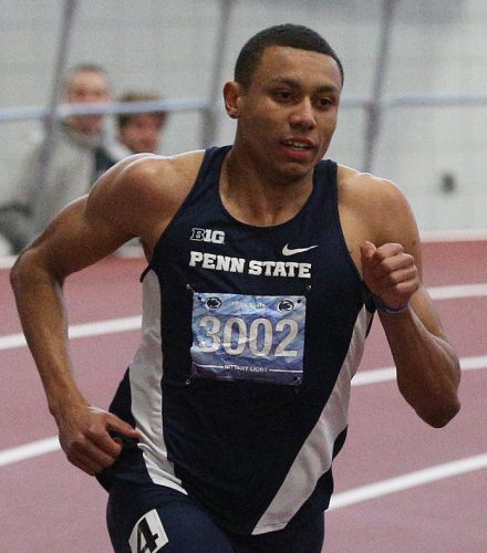 Isaiah Harris of Lewiston, now competing for Penn State, set an NCAA record in the 600 two weeks ago with a time of 1 minute, 14.96 seconds – only the third runner ever to break 1:15.