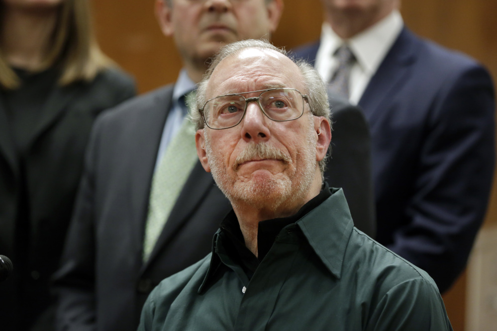 Stanley Patz, father of 6-year-old Etan Patz who disappeared on the way to the school bus stop 38 years ago, reacts during a news conference in Manhattan Supreme Court, after the second trial of Pedro Hernandez, who was convicted Tuesday of murder.