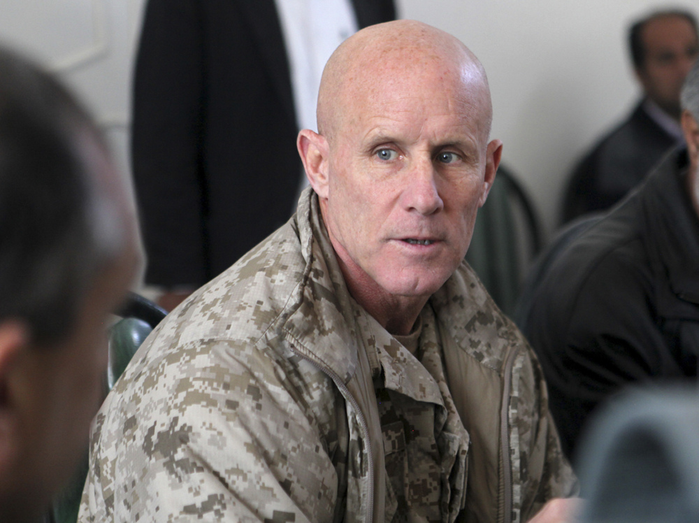 Vice Adm. Robert S. Harward, seen during a visit to Zaranj, Afghanistan, in 2011, has turned down an offer to be President Trump's new national security adviser, sources say.