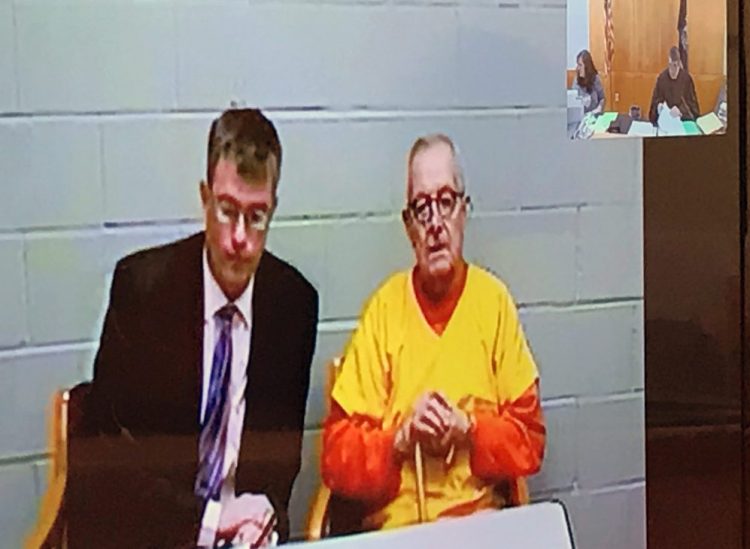 Randall Bates, left, represented Ronald Paquin last year in Biddeford District Court during Paquin's initial hearing on 29 charges of sexual assault on two boys in the 1980s. Nine months later, prosecutors added two more charges.
