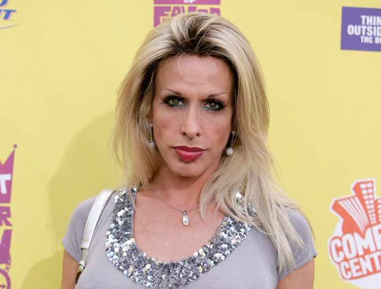 Alexis Arquette arrives at the "Comedy Central Roast of Flavor Flav" in Burbank, California, in this 2007 photo. Actress Patricia Arquette says she was upset that the Oscars left her transgender sister out of the “In Memoriam” tribute during the awards show on Sunday.