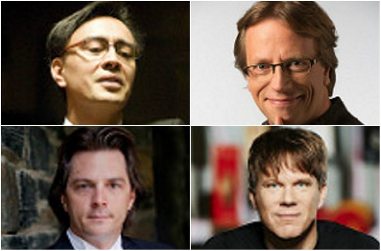 Ken-David Masur, top left, Eckart Preu, top right, Alexander Mickelthwate, bottom right, and Daniel Meyer are the finalists to succeed Robert Moody as music director of the Portland Symphony Orchestra.