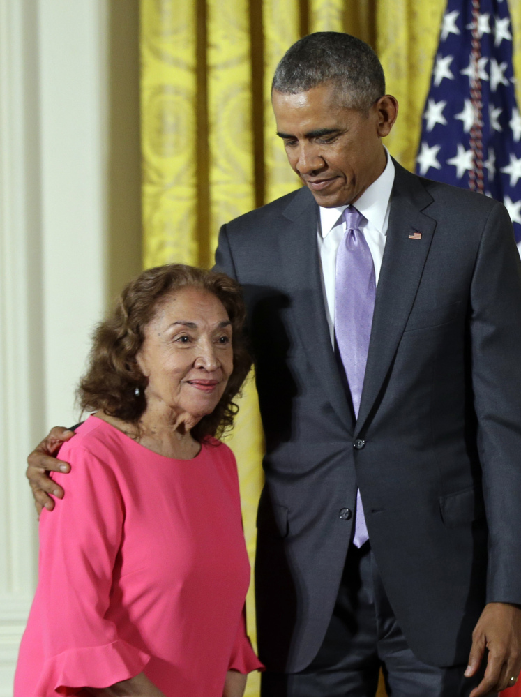 President Obama awards the 2014 National Medal of Arts to actress, theater founder and director Miriam Colon. Colon, an icon in U.S. Latino theater who starred in films alongside Marlon Brando and Al Pacino, died Friday at age 80.