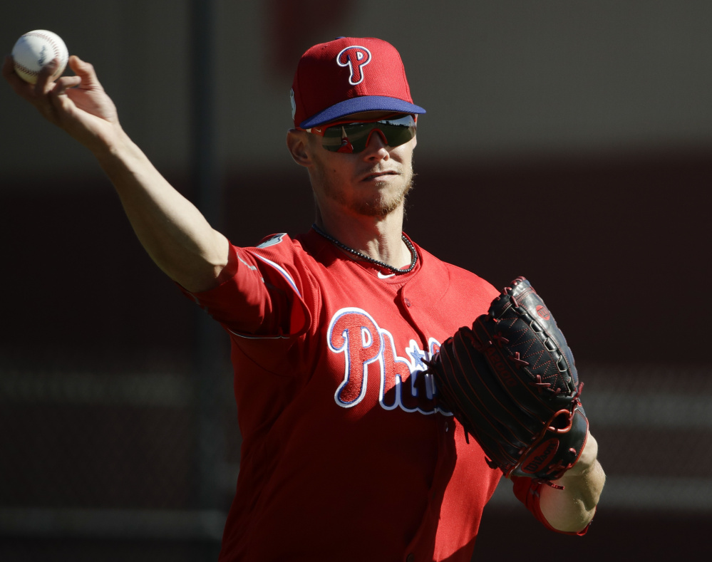 Former Boston pitcher Clay Buchholz, now with the Philadelphia Phillies, had a tough 2016 season in Boston, going 8-10 with a 4.78 ERA. Now he's the oldest starter on a promising young Philadelphia staff.