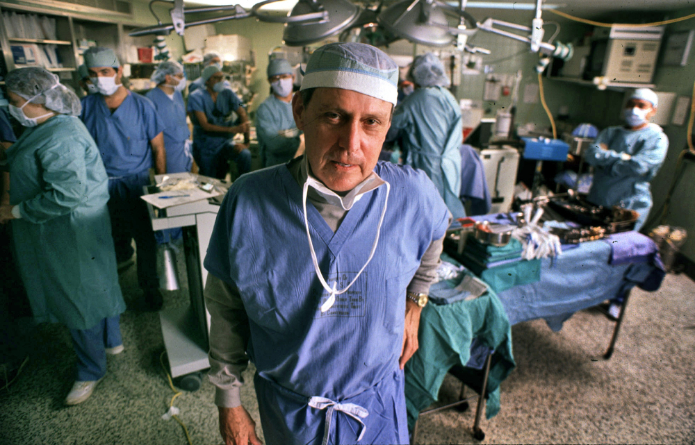 Liver transplant pioneer Dr. Thomas Starzl oversees a transplant operation. "It is true that transplant surgeons saved patients, but the patients rescued us in turn and gave meaning to what we did, or tried to," he once wrote.