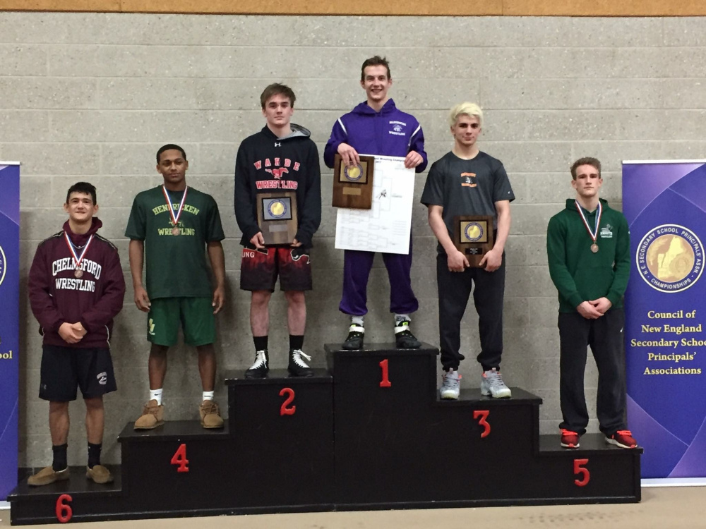 Marshwood senior Bradley Beaulieu capped his stellar high school career by standing atop the podium at the New England championships on Saturday after winning the 138-pound class.