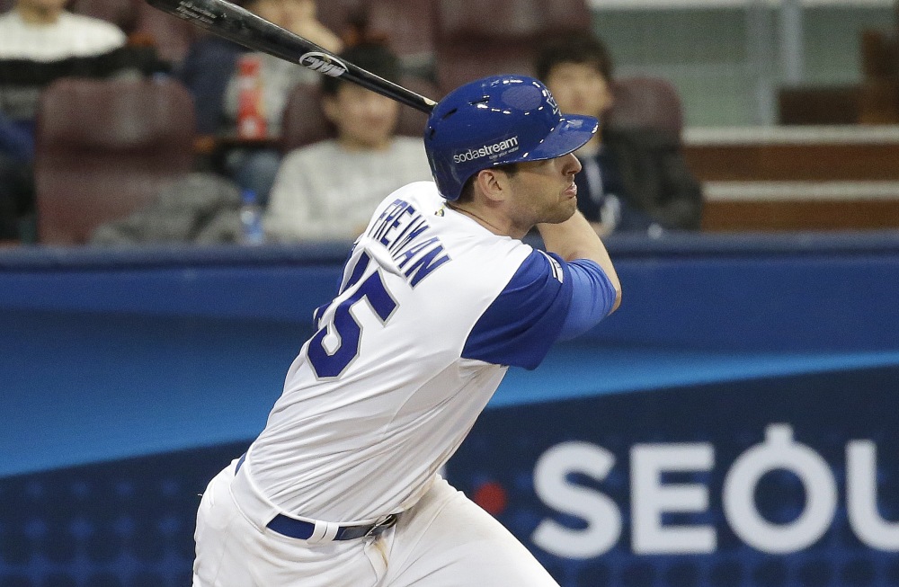 Nate Freiman played for the Portland Sea Dogs last season,  hitting .277 with 11 home runs in 331 at-bats. Now a free agent, he's been a force while helping Israel win its first-round group at the World Baseball Classic, going 4 for 12 with a homer and five RBI in three games in South Korea.