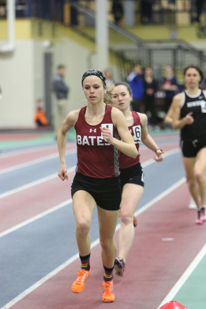 Bates senior Jessica Wilson will compete at 3,000 meters in the NCAA Division III indoor track and field national championships.
Photo by Tom Leonard