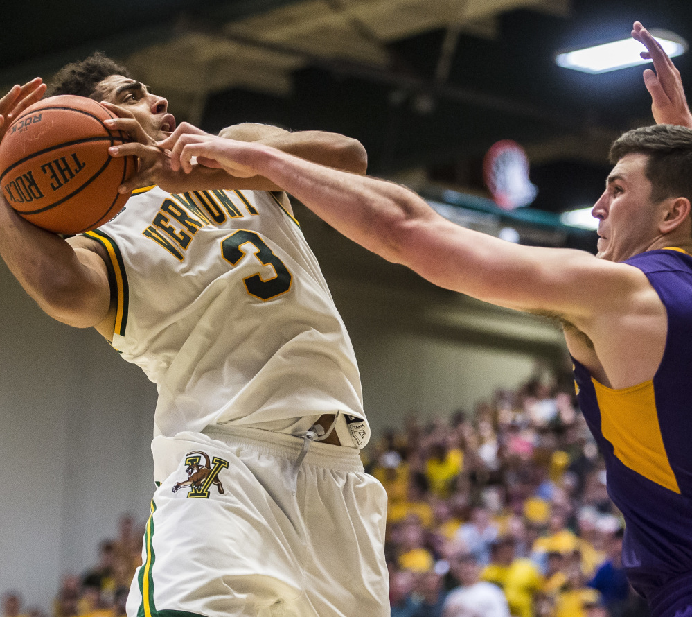 Anthony Lamb, left, averages 12.6 points per game for a balanced Vermont offense. The Catamounts enter the NCAA tournament as a 13 seed.