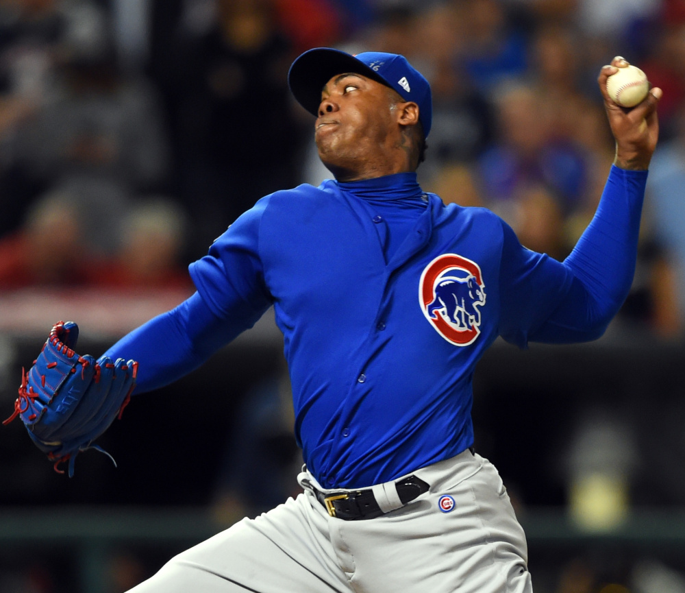 Aroldis Chapman has led the list of hard throwers out of the bullpen, reaching radar-gun readings of more than 105 mph and averaging more than 100 for the year.