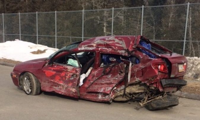 Amanda Carter and her son Mark Schinzel died in this 2005 Hyundai Elantra when it hit a school bus on Friday night, according to police.
