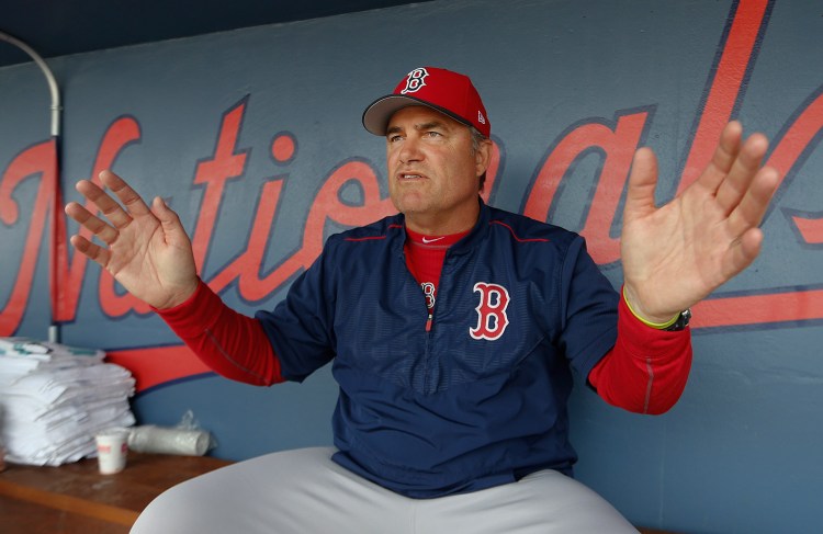 Red Sox manager John Farrell, seen talking to reporters Monday in West Palm Beach, Fla., can't stop a player from representing his country in the World Baseball Classic, unless that player has been injured recently.