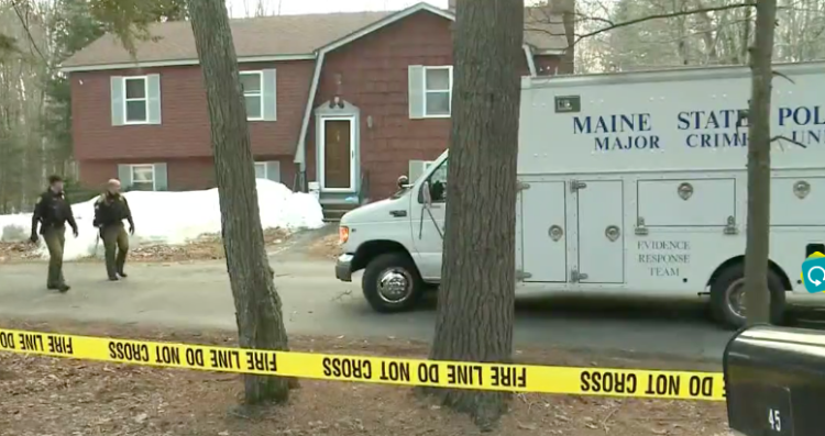 Police investigate a suspicious death at a home on Campground Road in Arundel on Wednesday.