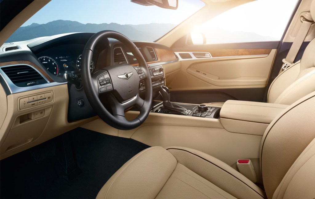 The 2017 Genesis G80's size (and long wheelbase) means impressive interior space – a total of 123 cubic feet, 15.3 of them for cargo. 