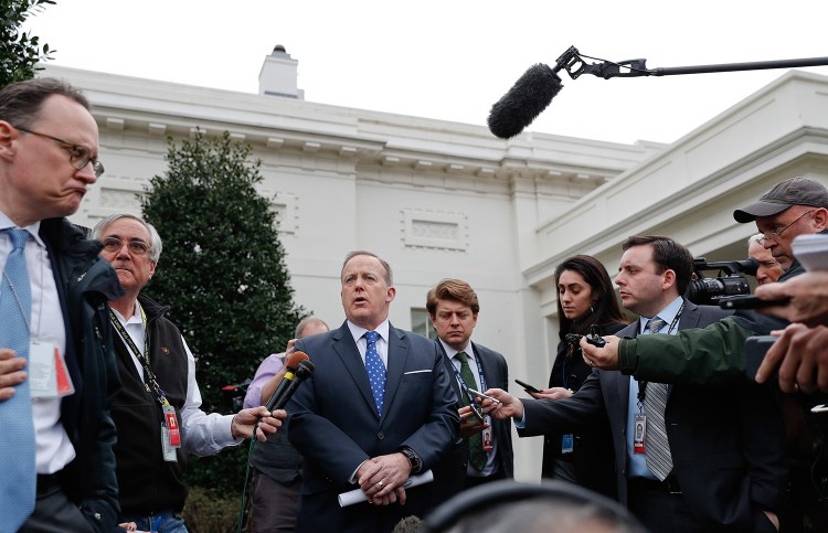 White House press secretary Sean Spicer says President Trump looks forward to working with Congress to repeal and replace Obamacare, but is not weighing in on the merits of the House Republican plan released Monday.