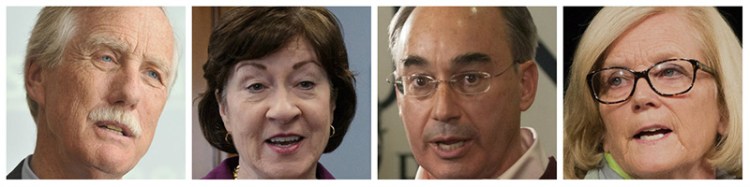 Maine Sens. Angus King, Susan Collins and Reps. Bruce Poliquin, Chellie Pingree