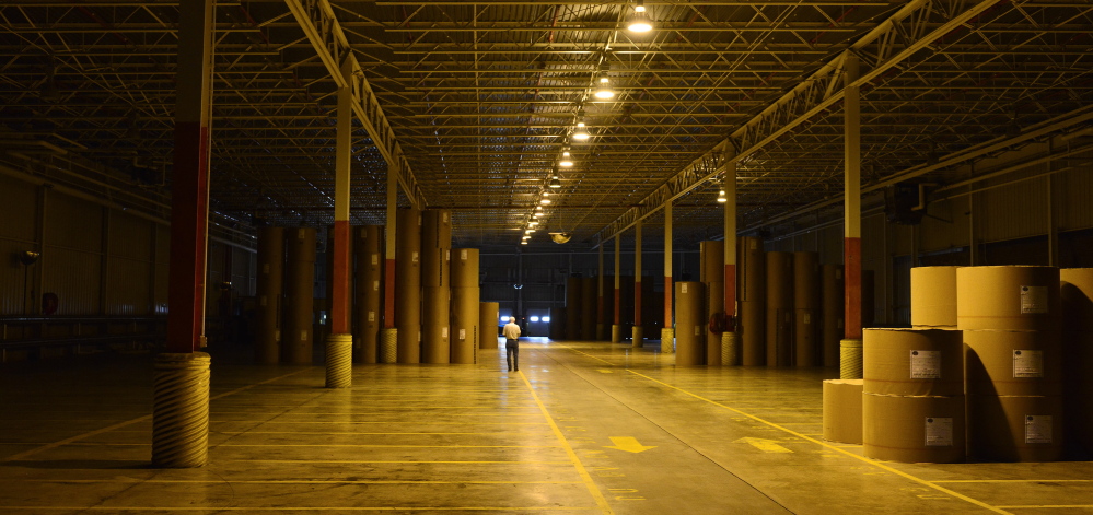 An empty storage facility at the East Millinocket Paper mill in 2014. Once the bedrock of rural communities, these former industrial facilities are a reminder of an abandoned way of life.