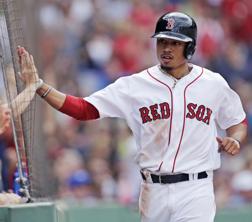Red Sox outfielder Mookie Betts will bat ninth for the American League.