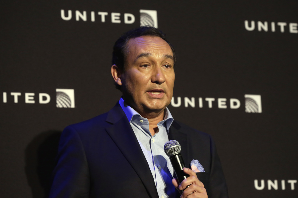 United Airlines CEO Oscar Munoz, shown in June 201, said on Tuesday, "No one should ever be mistreated this way."