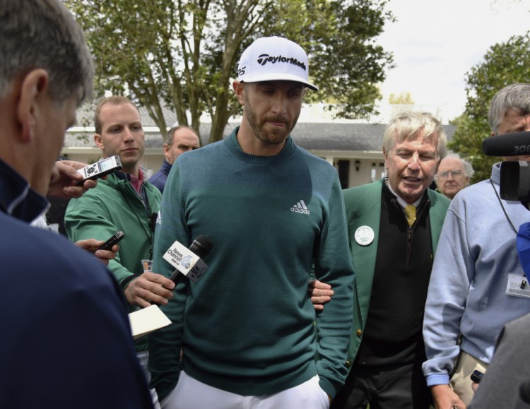 Dustin Johnson was forced to withdraw from the Masters after injuring his back in a fall the day before the first round, so he'll take a three-tournament winning streak into his next scheduled event in early May.