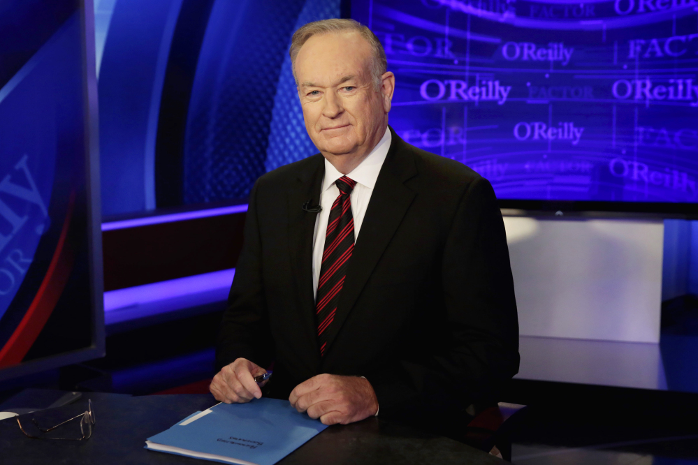 Bill O'Reilly, seen on the set of "The O'Reilly Factor" in 2015, averaged 3.71 million viewers over five nights last week, the Nielsen company said. That's up 12 percent from the week before and up 28 percent from the same week in 2016.