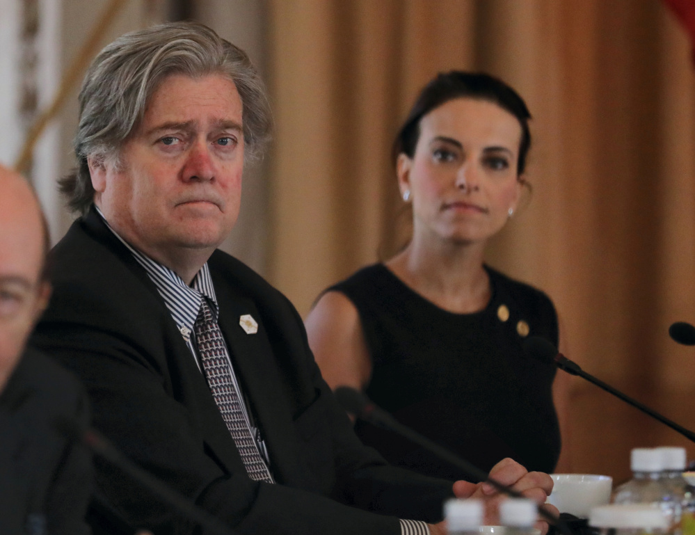 White House Chief Strategist Steve Bannon appears to be on shaky ground with President Trump after high-profile clashes with others in the administration. Reuters/Carlos Barria