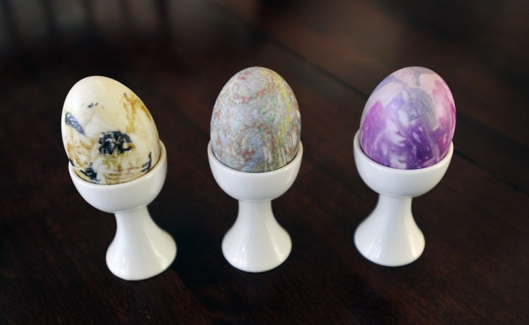 Painted duck eggs for Easter.