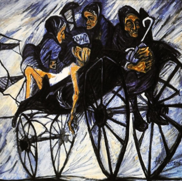 A piece of art by Holocaust survivor Helga Weissova-Hoskova. April is Holocaust Remembrance Month, recalling the crimes of genocide committed in Europe by the Nazis. It's also a time to remember other acts of genocide that continue to take place today.