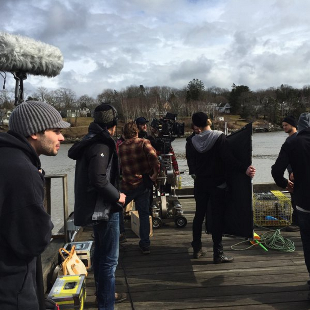 Crew members film a scene for the independent horror movie "Island Zero" on the pier in Rockport in March 2016. The film will be screened Saturday.