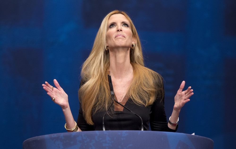 Although she's cancelled a Thursday speech at the University of California, Berkeley, conservative firebrand Ann Coulter says she still might stroll around the campus that she calls "the graveyard of the First Amendment."
Associated Press/J. Scott Applewhite