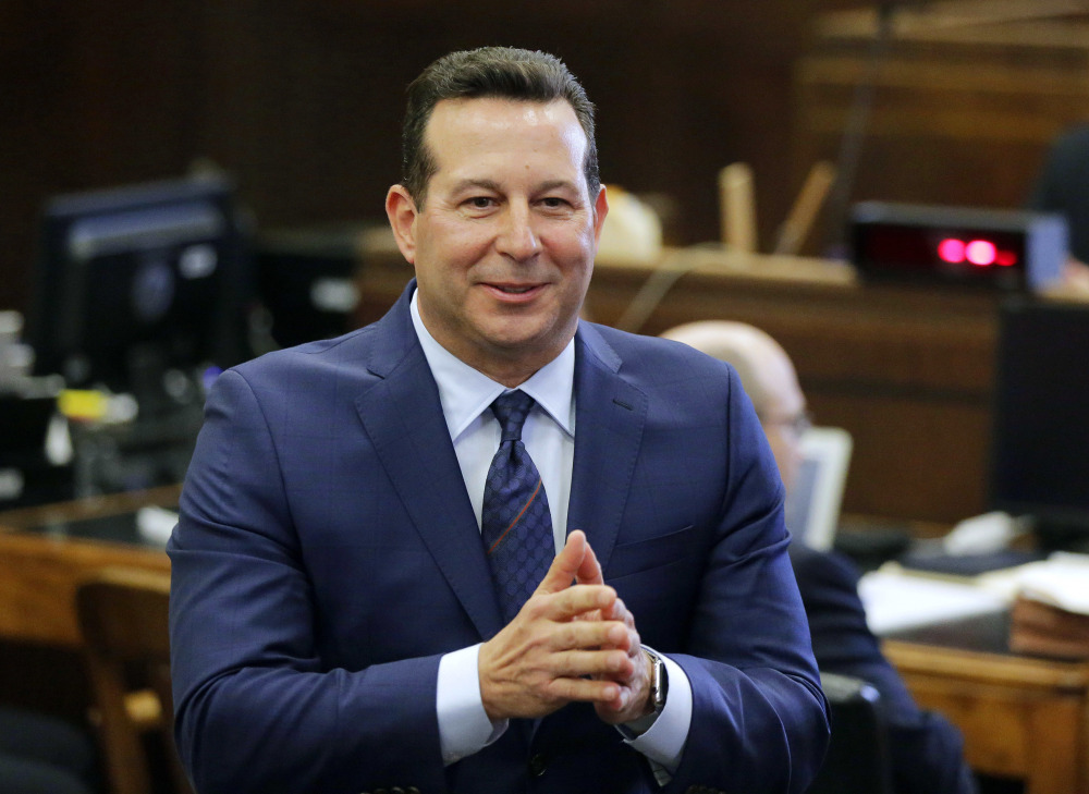 FILE - In this March 1, 2017, file photo, lead defense attorney Jose Baez delivers his opening statement to the jury on the first day of former New England Patriots tight end Aaron Hernandez's double-murder trial at Suffolk Superior Court in Boston. Baez won an acquittal for Hernandez, and for Casey Anthony in 2011 in the death of her toddler. (AP Photo/Stephan Savoia, Pool, File)